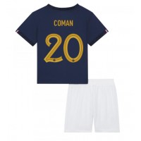 Maglie da calcio Francia Kingsley Coman #20 Prima Maglia Bambino Mondiali 2022 Manica Corta (+ Pantaloni corti)